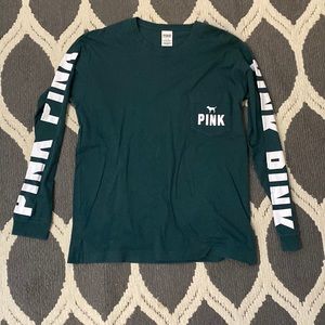 PINK Shirt: Dark Green, Medium